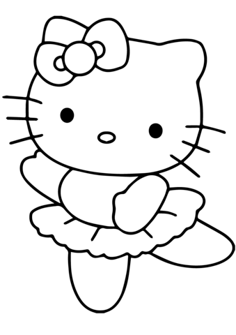 Hello Kitty Ballerina Coloring Page